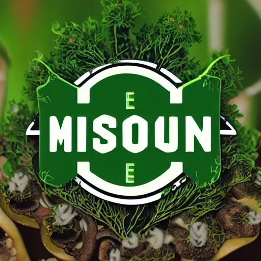 Prompt: mushroom dispensary logo, spores, mycelium