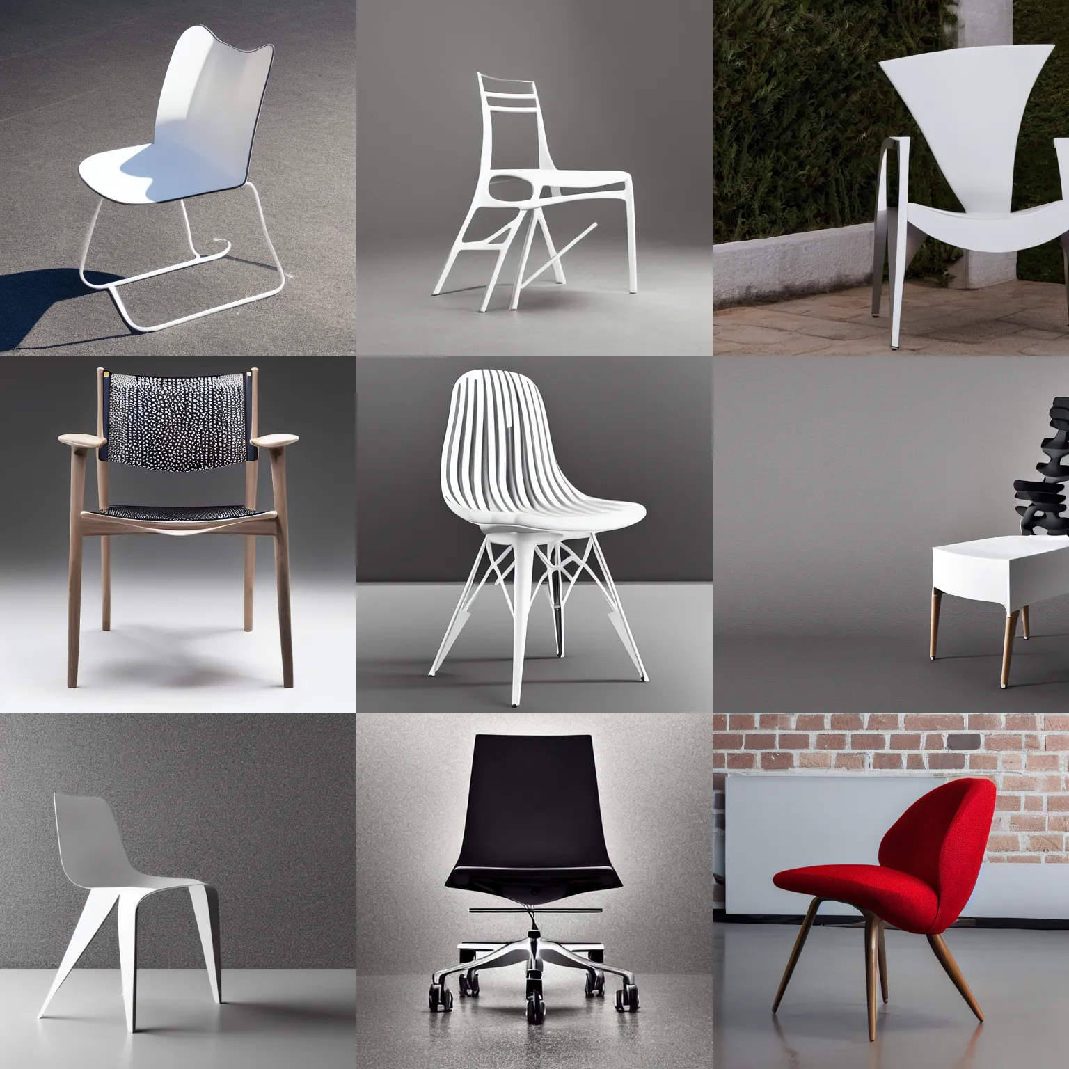 Prompt: product photography award winning chair inspired by calatrava