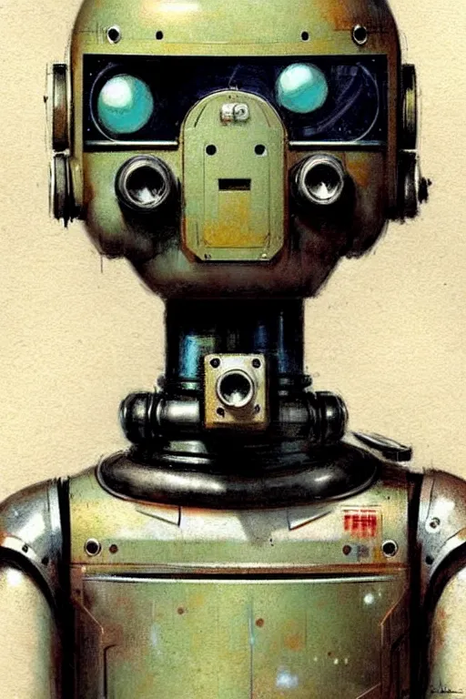 Prompt: ( ( ( ( ( 1 9 5 0 s retro future robot android science robot. muted colors. ) ) ) ) ) by jean - baptiste monge!!!!!!!!!!!!!!!!!!!!!!!!!!!!!!