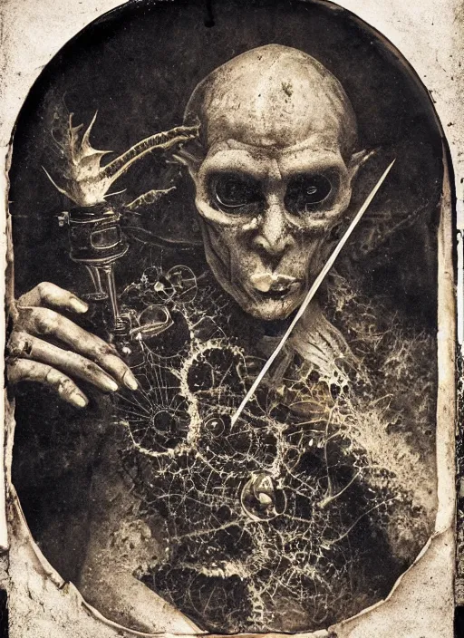 Image similar to old wetplate daguerreotype demons, devil, pain, anger, desolation, angel, throne, spear, explosion of data fragments, fractal, intricate, elegant, highly detailed, parallax, leica, medium format, subsurface scattering, by jheronimus bosch and greg rutkowski and louis jacques mande daguerre