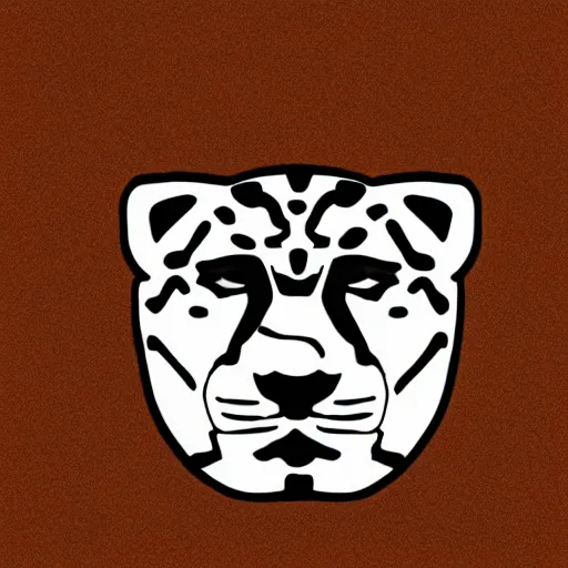 Image similar to a minimalist logo design of an intimidating jaguar head