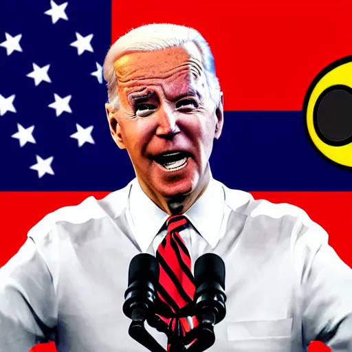 Image similar to joe biden as pac - man eating mike pence