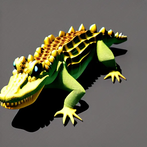 Image similar to crocodile lowpoly, unreal engine 5, octane render, 8k