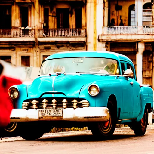 Image similar to vintage cars on the streets of havana cuba, golden hour, photo, 5 0 mm f 2. 5