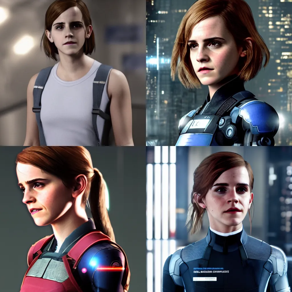 Prompt: Emma Watson as Kara from Detroit: Become Human