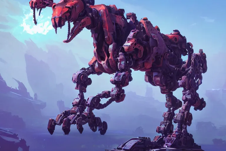 Image similar to clamberjaw machine mecha animal beast robot of horizon forbidden west horizon zero dawn bioluminiscence, behance hd by jesper ejsing, by rhads, makoto shinkai and lois van baarle, ilya kuvshinov, rossdraws global illumination