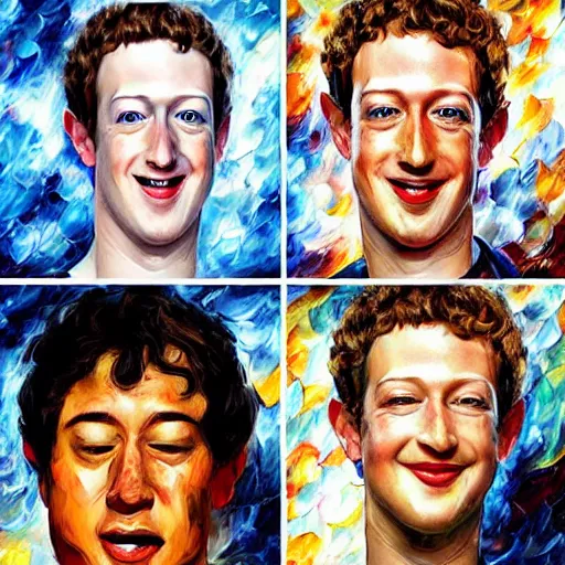 Image similar to mark zuckerberg pulling a silly face by arthur adams, charlie bowater, leonid afremov, chiho ashima, karol bak, david bates, tom chambers