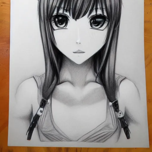 Sketch of an anime character without color on Craiyon-demhanvico.com.vn