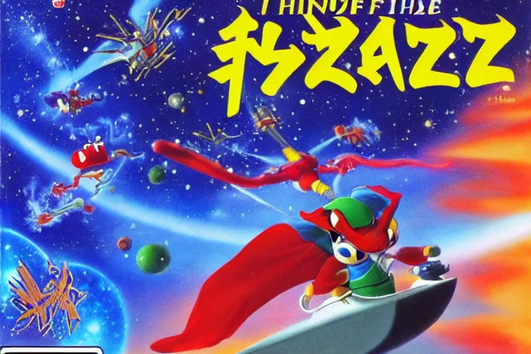 Prompt: the cover for a nintendo 6 4 game titled'haze drifter of the mushu galaxy'