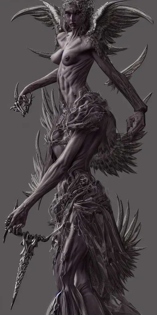 Image similar to hyper detailed ultra sharp of a beautiful azazello is one of the demonic and mystical characters in the work, a negative character in biblical stories, a fallen angel who opposed the will of god. trending on artstation, 8 k