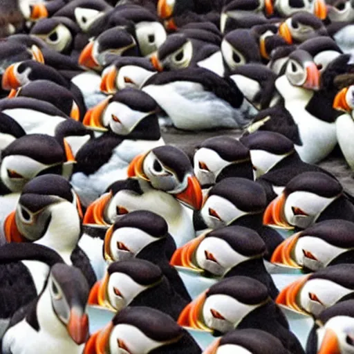 Image similar to 1000 sad puffins