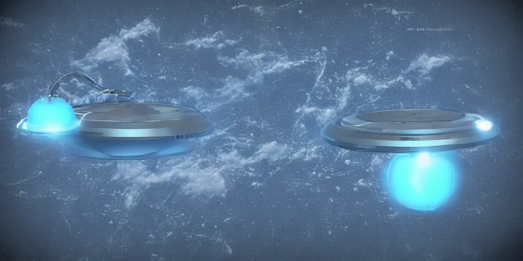 Image similar to high above earth's atmosphere a impossibly large alien mothership craft (reminiscent of a golf-ball) very sleek sanitary with antennae and many little docking ports, charges up it's neon electric blue weapon that will recycle earth on Tuesday, on the bridge aliens spy on earth where people on the ground eat donuts in quaint cafes, 8K, 4K, Octane, UE5, photorealistic, cinematic, highly detailed, highly stylized