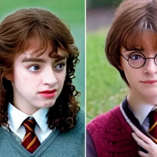 Image similar to hybrid cross between Hermione Granger and Harry Potter