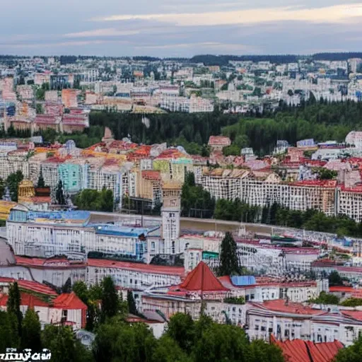 Prompt: человек сидит на скамеике среди городского пеизажа, высококачественное фото