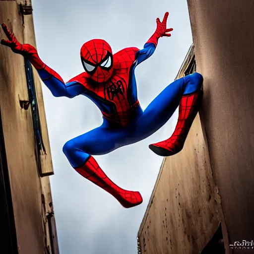 Image similar to Knockoff Spiderman in Bollywood, cinematic, dramatic, Sony a7R IV, symmetric balance, polarizing filter, Photolab, Lightroom, 4K, Dolby Vision, Photography Award