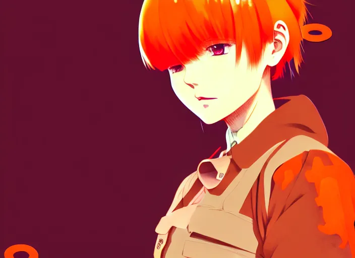 Prompt: anime girl with orange hair in the Soviet pioneer form, omoide emanon, tsuruta kenji, kyoto animation, manga,katsura masakazu, intricate, detailed, studio lighting, gradation,editorial illustration, matte print, Ilya Kuvshinov, concept art, digital