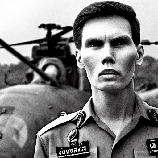 Prompt: youtuber jerma 9 8 5 in the vietnam war 4 k, high resolution, still, landscape, hd, dslr, hyper realistic