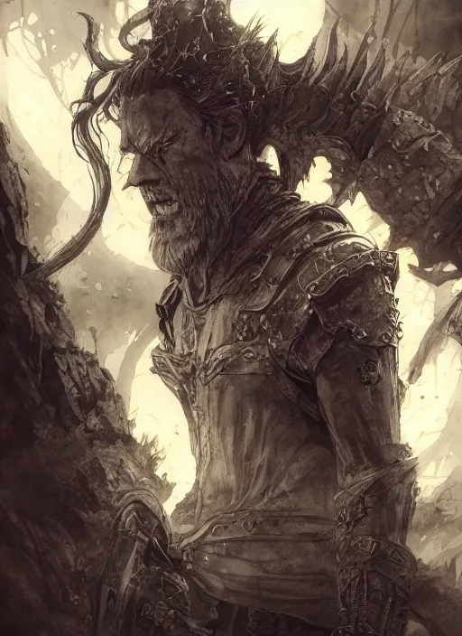 Image similar to portrait, Dungeons&Dragons, watercolor, dramatic lighting, cinematic, establishing shot, extremely high detail, foto realistic, cinematic lighting, pen and ink, intricate line drawings, by Yoshitaka Amano, Ruan Jia, Kentaro Miura, Artgerm, post processed, concept art, artstation, matte painting, style by eddie mendoza, raphael lacoste, alex ross