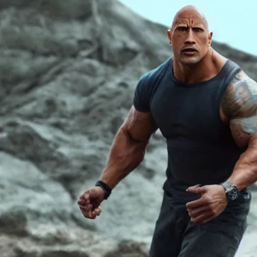 Image similar to Dwayne Johnson skinny 4K quality super realistic