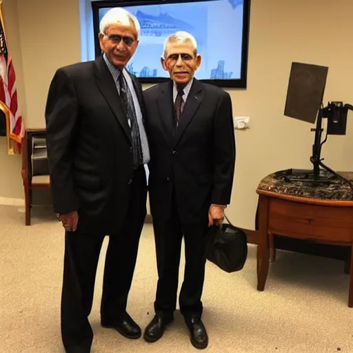 Image similar to a photo of George Floyd standing next to Dr. Anthony Fauci