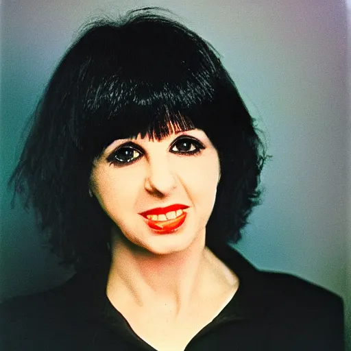 Prompt: photographic portrait of a hybrid of dena miceli and liza minelli aged 2 2, with a fringe, 8 k