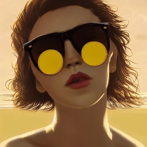 Prompt: a cute lemon wearing sunglasses at the beach, dramatic lighting, cinematic, establishing shot, extremly high detail, photorealistic, cinematic lighting, artstation, style by greg rutkowski