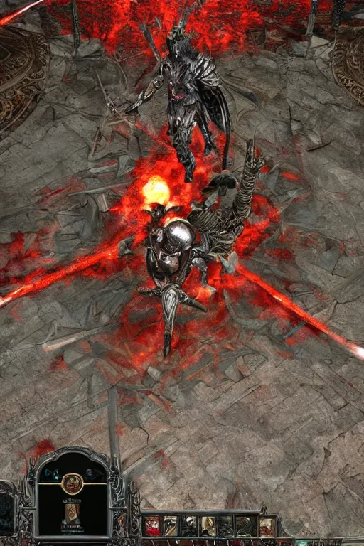 Image similar to Path of Exile, [Sirius], clear [[bronze]] face [mask], luminous red eyes, male image with [bronze] black armor, sitting on the throne, inside the ruined gothic church, black shadows, red lasers, dark red bloody fog, black-grey smoky tornadoes fly around, [[[blood]]], Anachronism, painting, dark fantasy, steampunk, 4k, perfect quality,