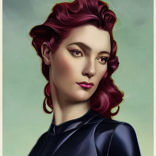 Image similar to a streamline moderne, art nouveau, multi - ethnic and multi - racial portrait in the style of charlie bowater, and in the style of donato giancola, and in the style of charles dulac. very large, clear, expressive, intelligent eyes. symmetrical, centered, ultrasharp focus, dramatic lighting, photorealistic digital painting, intricate ultra detailed background.