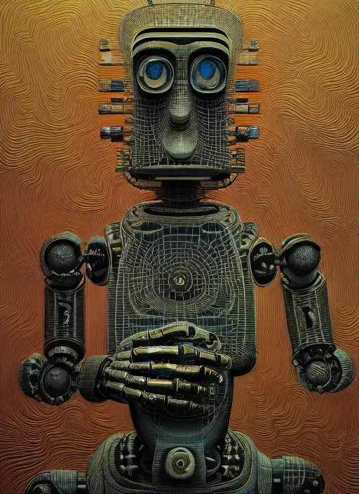 Image similar to hyper detailed 3d render like a Oil painting - a Robot of Roland Busch by Jacek Yerka, Mariusz Lewandowski, Houdini algorithmic generative render, Abstract brush strokes, Masterpiece, Edward Hopper and James Gilleard, Zdzislaw Beksinski, Mark Ryden, Wolfgang Lettl, hints of Yayoi Kasuma, octane render, 8k