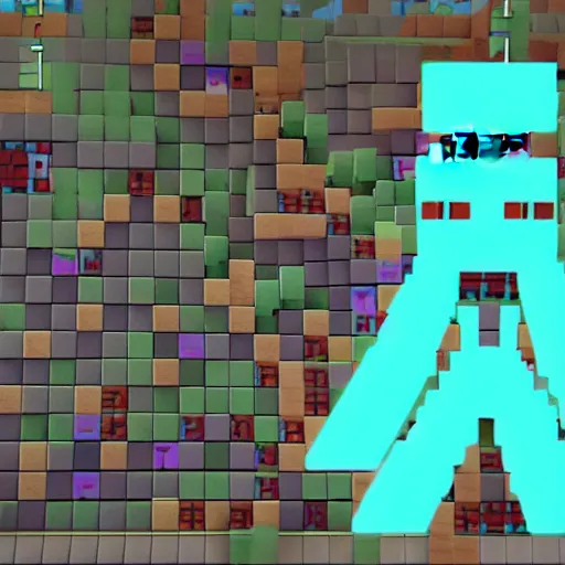 Image similar to hatsune miku minecraft