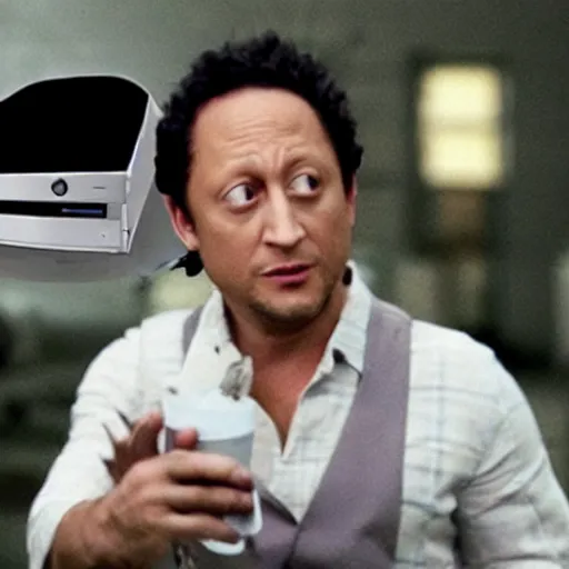 Image similar to movie still of rob schneider as an xbox, directed by michael bay