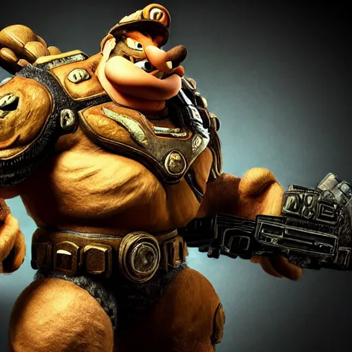 Image similar to Bowser!!!! from the Super ((((Mario)))) videogame series as the main character in Gears of War, highly detailed, high quality, HD, 4k, 8k, Canon 300mm, professional photographer, 40mp, lifelike, top-rated, award winning, realistic, sharp, no blur, edited, corrected, trending