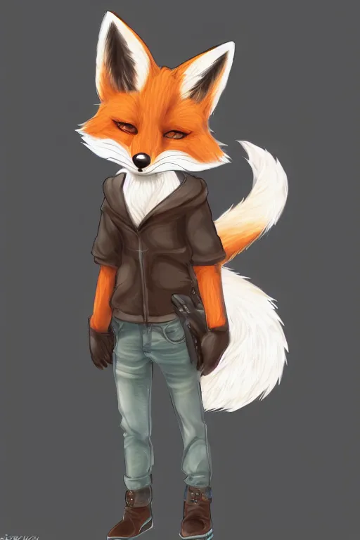 Image similar to a fox fursona, trending on artstation, by kawacy, furry art, digital art