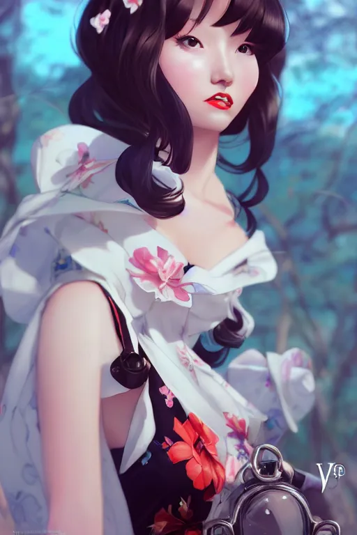 Image similar to a pin up and beautiful fashion charming dreamlke japan girl with lv jewelry, character art, art by artgerm lau and wlop and and ilya kuvshinov and john singer sargent, hyperdetailed, 8 k realistic, symmetrical, frostbite 3 engine, cryengine, dof, trending on artstation, digital art