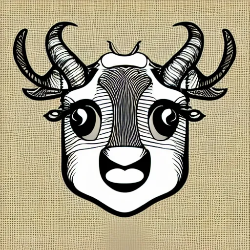 Prompt: funny goat face vector graphics