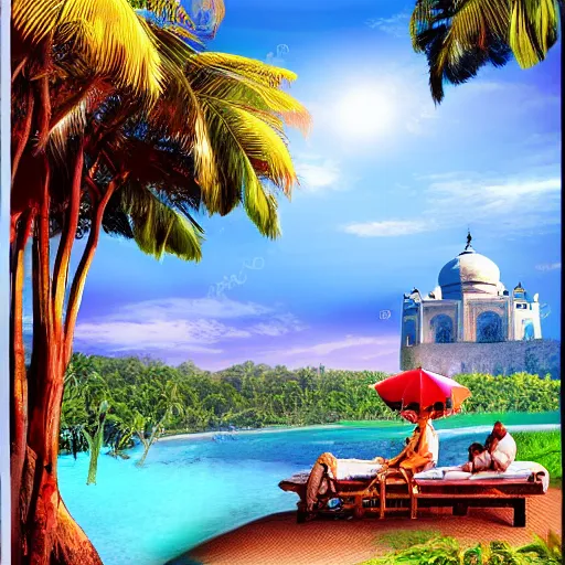 Image similar to advertisement indian tourism brochure, realistic render, detailed