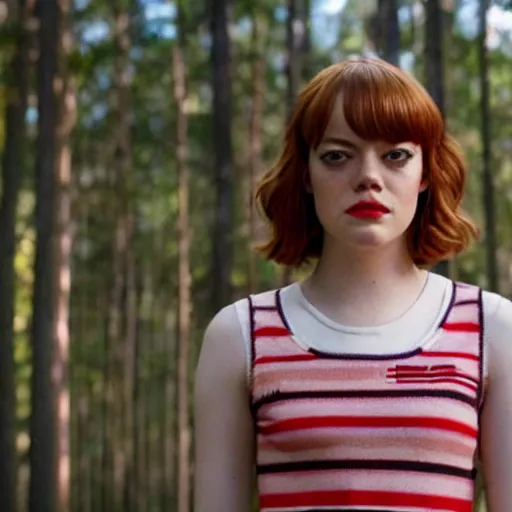 Prompt: Emma Stone in Stranger Things