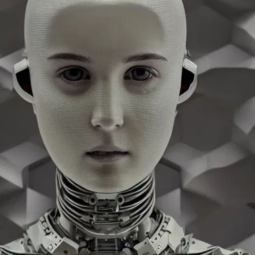 Prompt: humanoid robot from ex machina, cinematography by stanley kubrick, intricate, elegant, symmetry