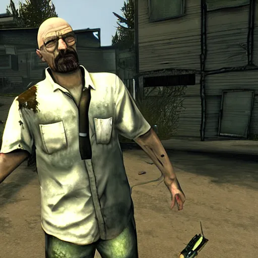 Prompt: Walter White in left 4 dead