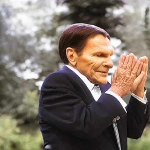 Image similar to kenneth copeland praying to satan in a witch circle