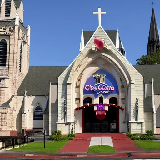 Image similar to exterior of Chuck E. Cheese historic cathedral