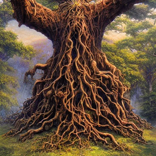 Image similar to ancient wise Treebeard tree Ent by Mark Brooks, Donato Giancola, Victor Nizovtsev, Scarlett Hooft, Graafland, Chris Moore