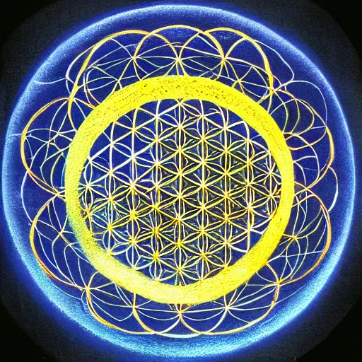 Image similar to death holding the flower of life