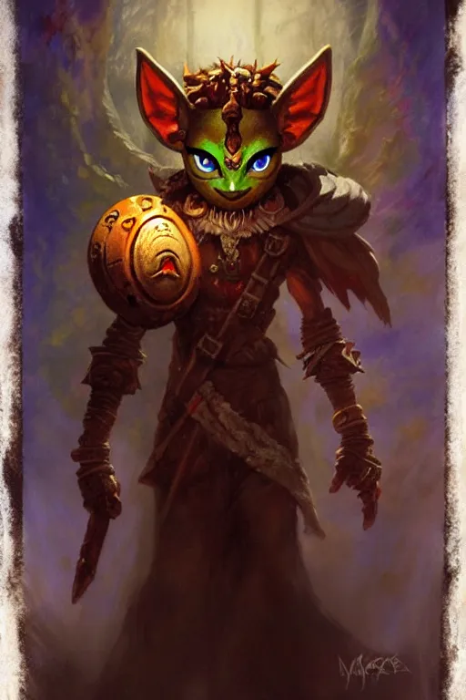 Image similar to majora's mask as a magic the gathering card portrait dnd, painting by gaston bussiere, craig mullins, greg rutkowski, yoji shinkawa