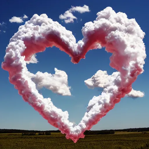 Prompt: an heart made of clouds