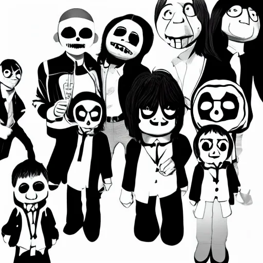 Prompt: sans undertale with the beatles