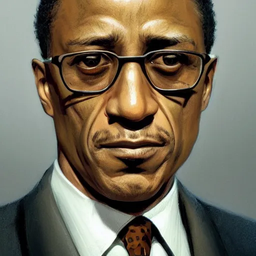 Image similar to Gustavo Fring, closeup character portrait art by Donato Giancola, Craig Mullins, digital art, trending on artstation