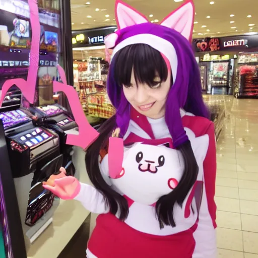 Image similar to Nyatasha Nyanners shopping at the mall for video games