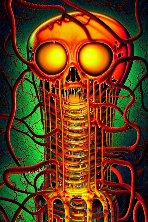 Image similar to a detailed photorealistic image of a transparent jelly nightmare zombie horror machine depth of field electronic chemistry by johfra bosschart, lisa frank, dark fantasy art, high detail, trending on artstation