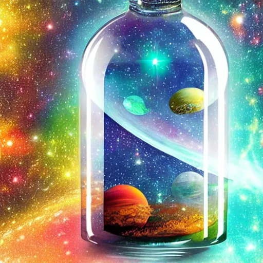 Image similar to a universe in a bottle